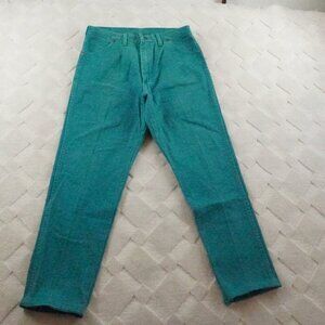 Vintage Wrangler Womens COWBOY CUT SLIM FIT JEAN Womens 15 Green Made In USA
